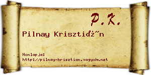 Pilnay Krisztián névjegykártya